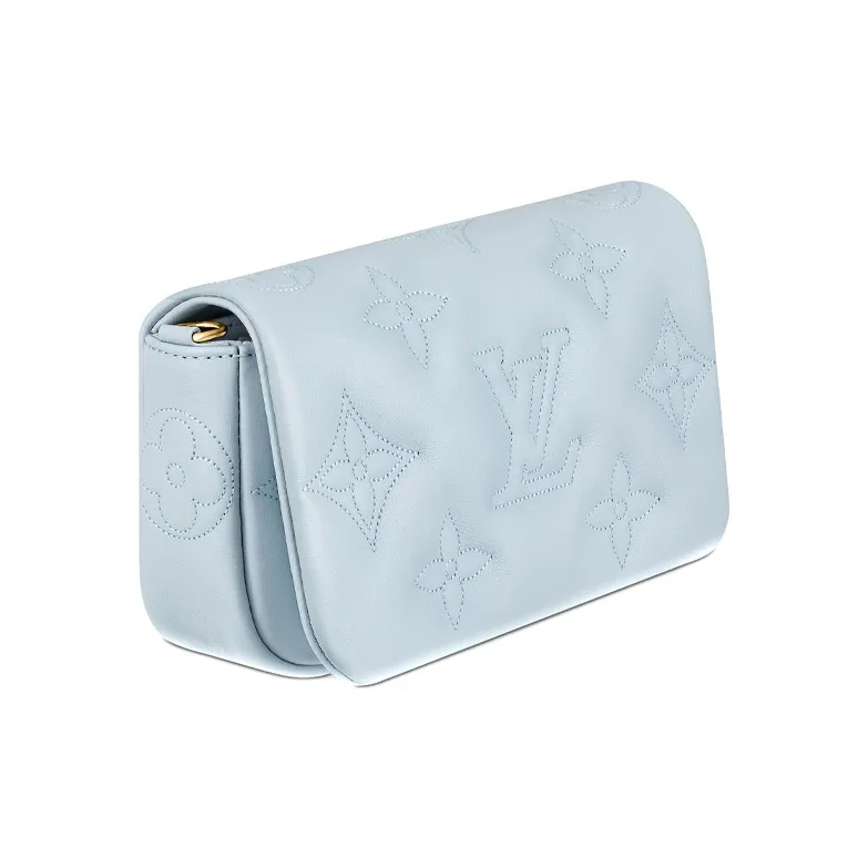 LOUIS VUITTON Wallet On Strap Bubblegram Blue Glacier-2