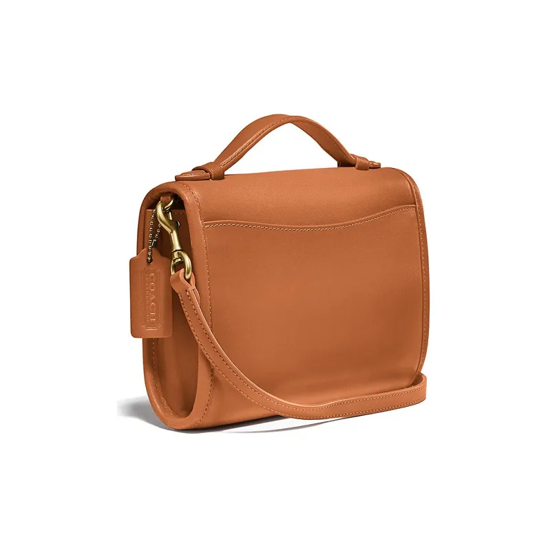 COACH Kip Leather Messenger Bag Handbag Shoulder Bag Crossbody Bag Women's Brown-1