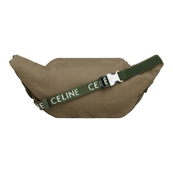 CELINE Polyamide Fabric Sling Bag, Crossbody Bag, Fanny Pack Tubas Men's Khaki Green-4