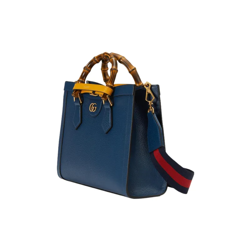 GUCCI Diana Leather Tote Bag, Shopping Bag, Shoulder Bag, Crossbody Bag, Handbag Small Size Women's Blue-2