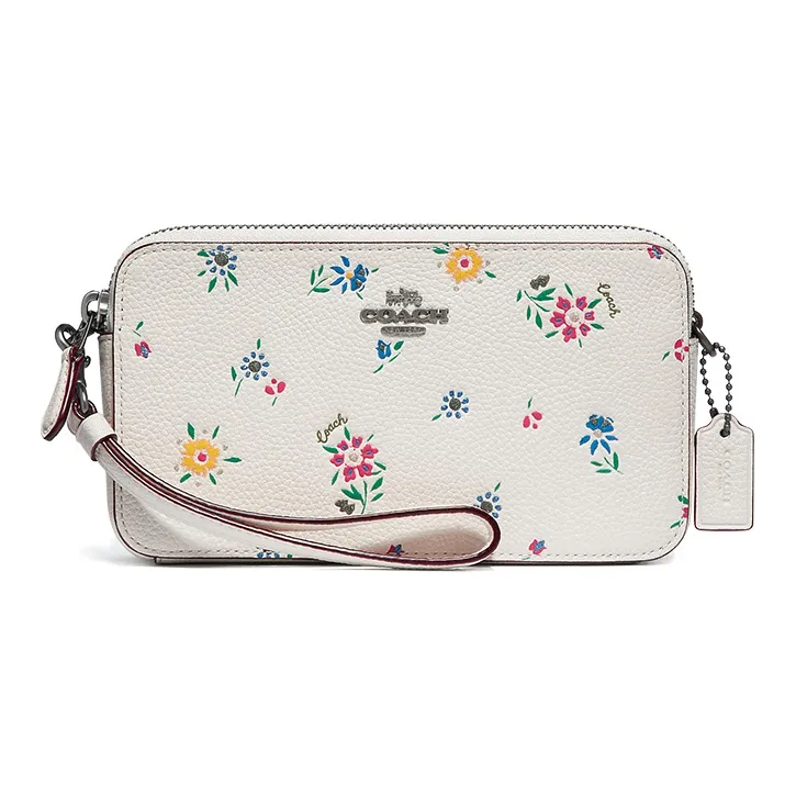 COACH Kira Leather Small Square Bag Shoulder Bag, Crossbody Bag Women's White-0