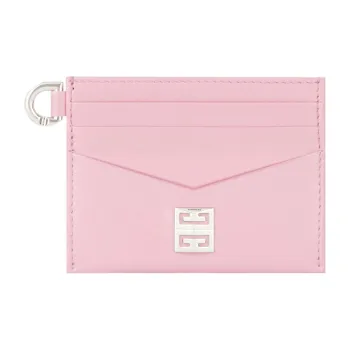GIVENCHY 4G Cow Leather Wallets Card Holders Women's Soft Pink