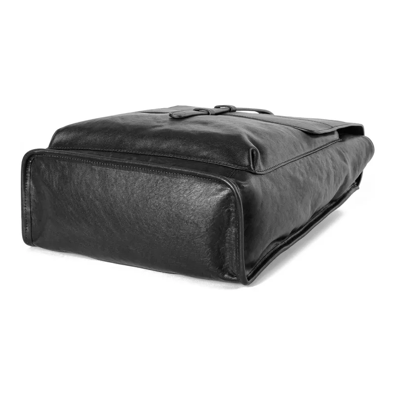 Ace Paul Top Grain Cow Leather Genuine Leather Large Capacity Laptop Backpack Regular Unisex Black-4