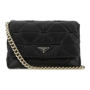 PRADA Nappa Leather Crossbody Bag Shoulder Bag Unisex Black