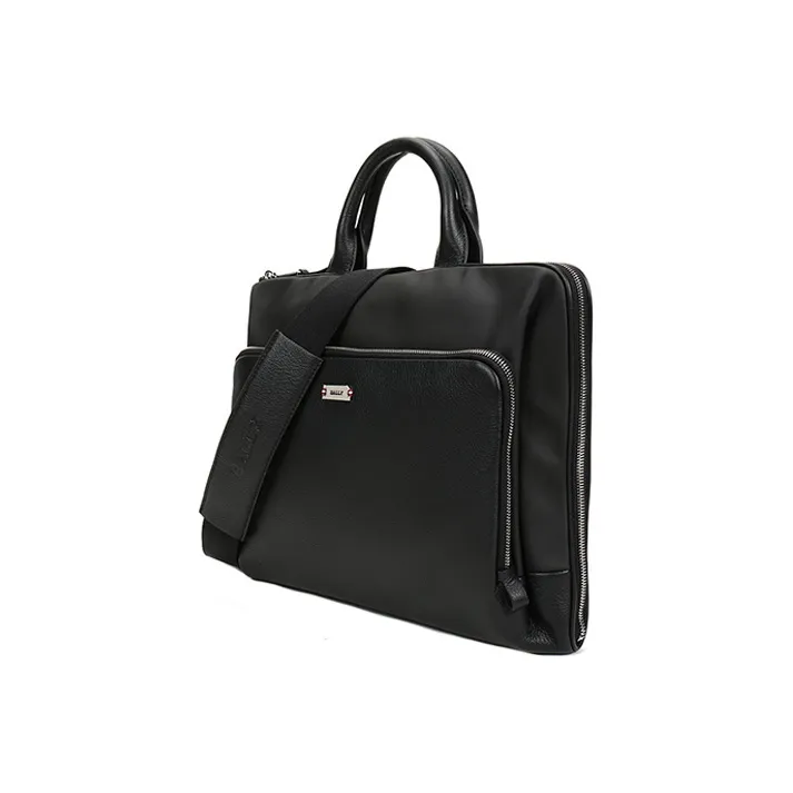 BALLY Canvas With Leather Handbag Briefcase Men's Black-1
