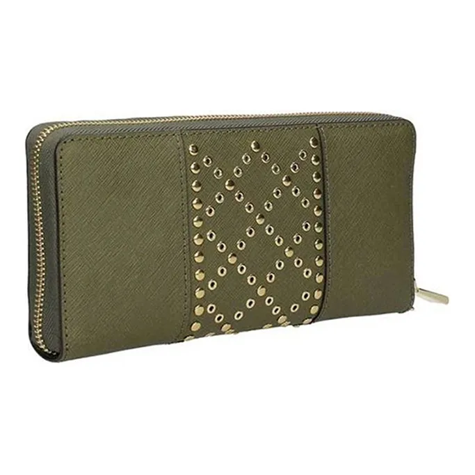 MICHAEL KORS Jet Set Travel Cow Leather Clutch Women's Olive Green-1