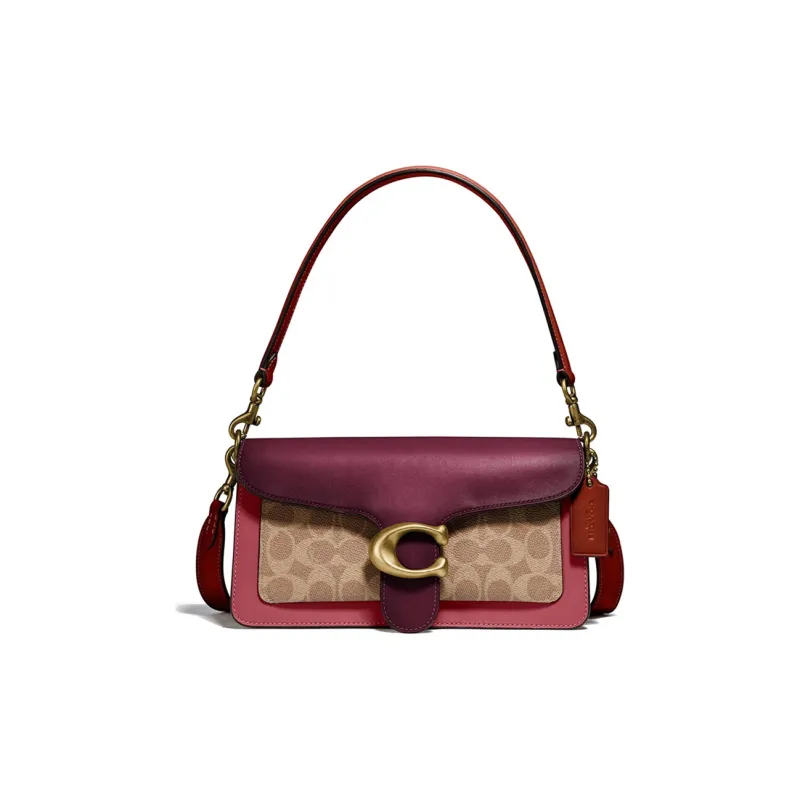 COACH Tabby Leather Dionysus Shoulder Bag, Handbag Medium Size Women's Brown Red-0