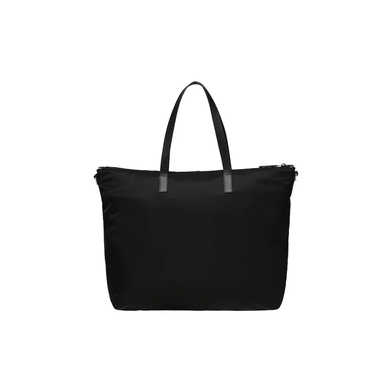 PRADA Saffiano Leather With Nylon Patchwork Fabric Tote Bag Shopping Bag Handbag Regular Men's Black-2