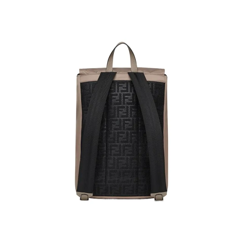 FENDI Calfskin Backpack Men's Light Brown-2