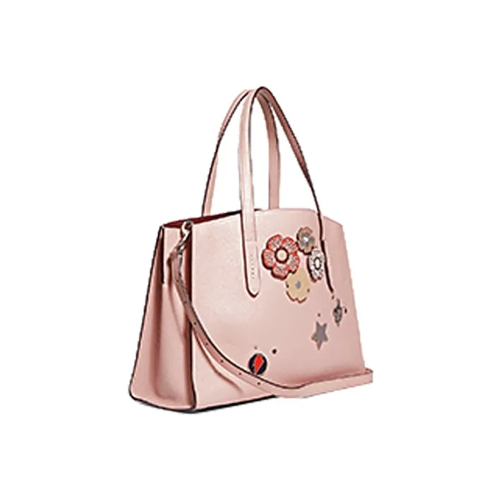 COACH Charlie Pebbled Leather Large Capacity Handbag Crossbody Bag Shoulder Bag, Crossbody Bag Tote Tubas Women's Pink-1