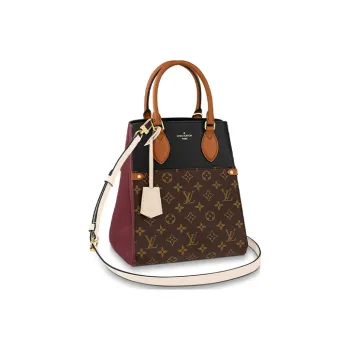 LOUIS VUITTON Canvas Shoulder Bag, Crossbody Bag, Handbag Medium Size Women's Black & Burgundy
