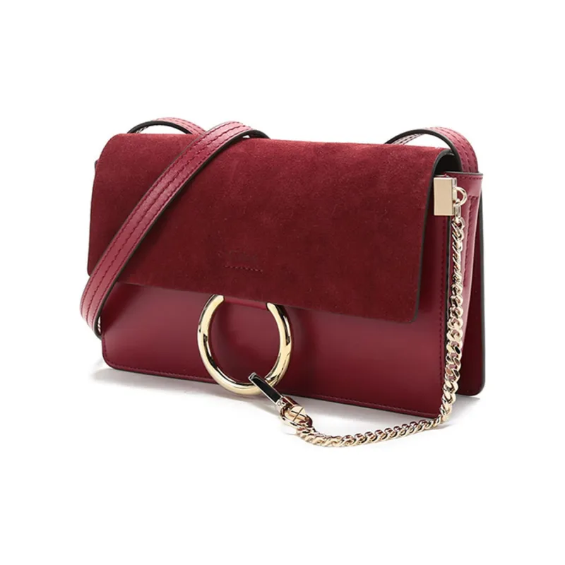 Chloe Chloé Bags Cow Leather Shoulder Bag Women's Burgundy-1