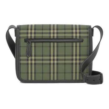 Burberry Cotton Messenger Bag Crossbody Bag Shoulder Bag Unisex Army Green