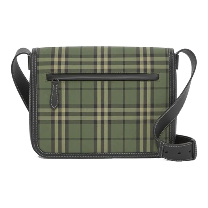 Burberry Cotton Messenger Bag Crossbody Bag Shoulder Bag Unisex Army Green-0