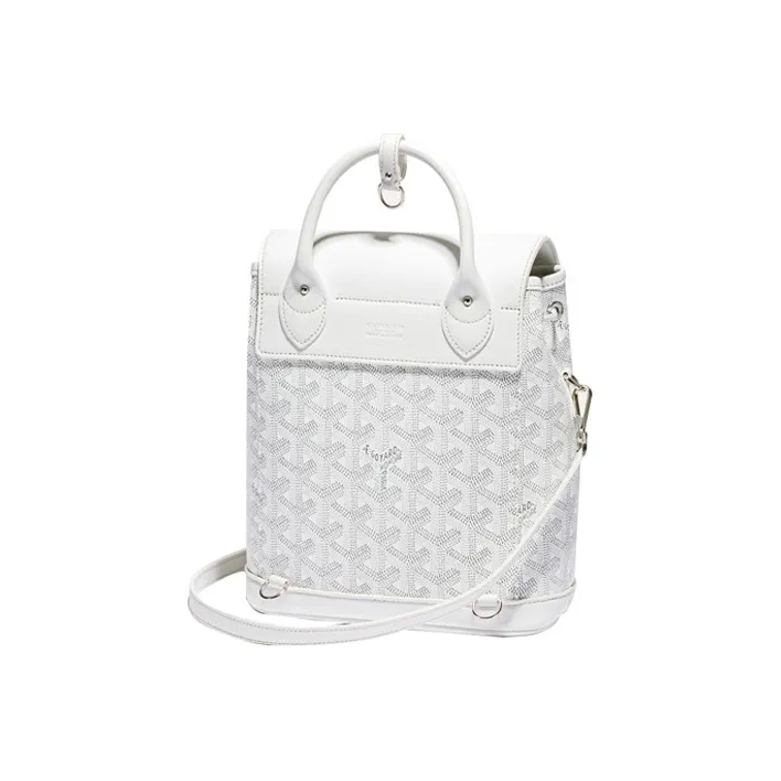 GOYARD Canvas With Leather Dog's Teeth Backpack Mini Women's White-2