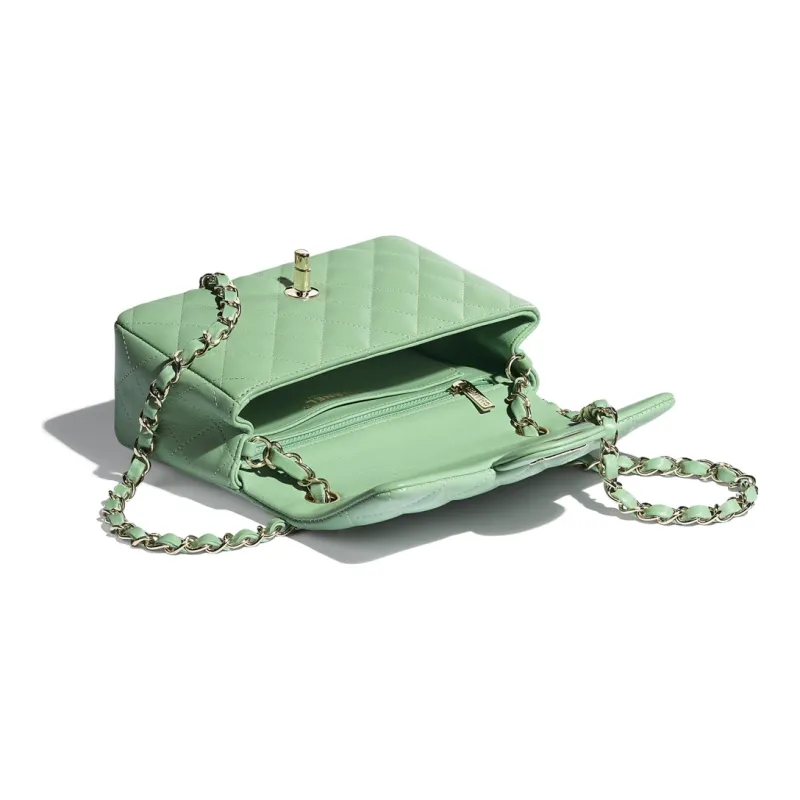 CHANEL Lambskin Crossbody Bag, Shoulder Bag Women's Green-2