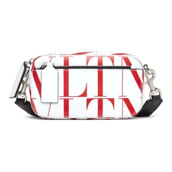 Valentino VLTNTIMES Cow Leather Shoulder Bag Crossbody Bag Small Size Men's White/Red