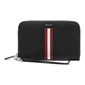 BALLY Leather Wallet Money Clip Clutch Regular Men's Black Red White
