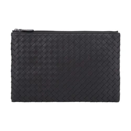 Bottega Veneta Biletto Intrecciato Nappa Clutch Bag Black