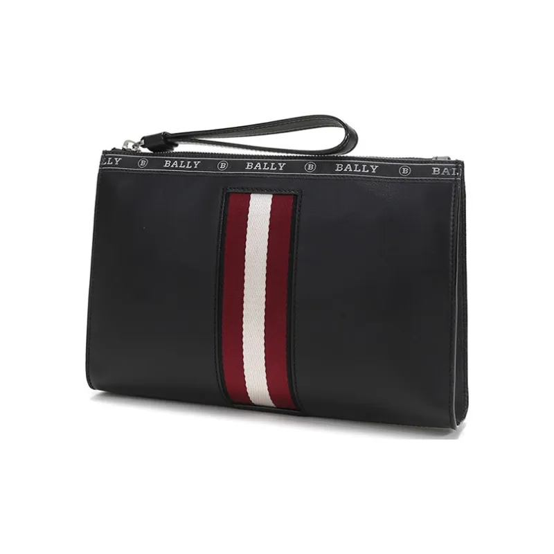 BALLY Leather Coin Purse, Clutch Regular Men's Black-3