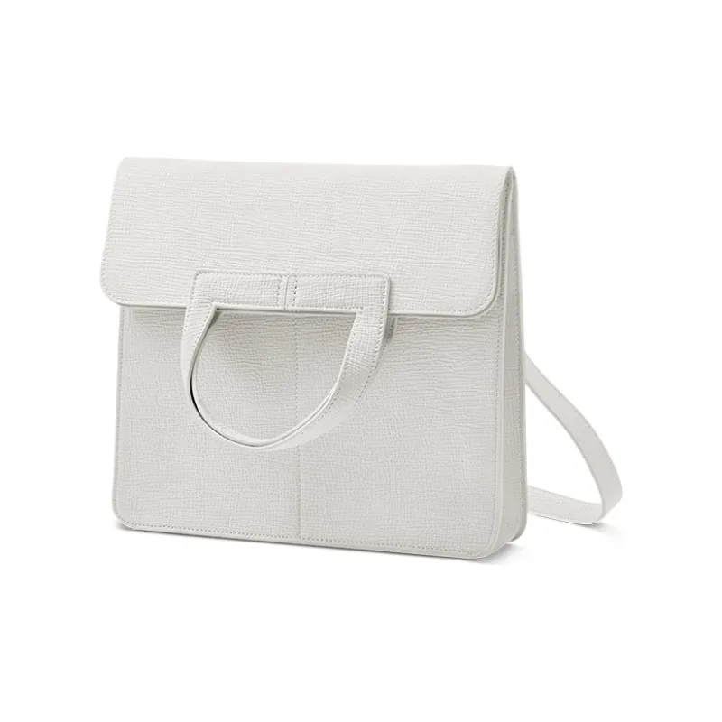 TUPLUS Top Grain Cow Leather Tofu Bag Commuter Bag Laptop Bag Handbag Medium Size Women's Multicolor-9