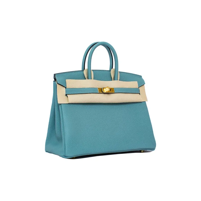 HERMES Birkin TOGO Leather Cow Leather Birkin Bag Regular Women's Celestial Blue-2