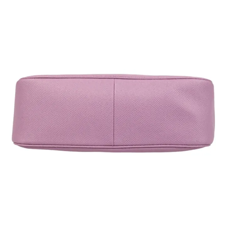 COACH Cross Grain Leather Pochette, Portable Underarm Shoulder Bag Trumpets Women's Lavender Purple-3