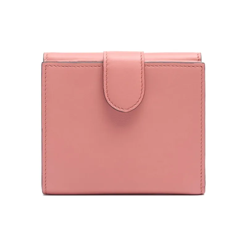 GUCCI Leather Card Holder Money Clip Wallet Women's Pink-2