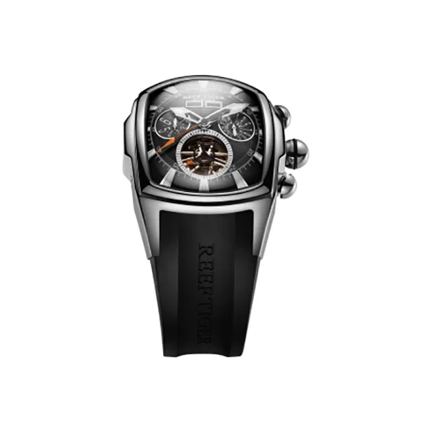 REEF TIGER Aurora Collection Tank II Automatic Mechanical Movement Watch Men's Watches Black Dial-1