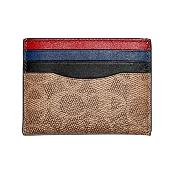 COACH Card Case Canvas Wallet Men's Brown