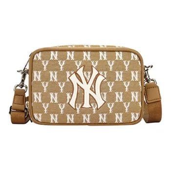 MLB Monogram Collection Fabric Camera Bags Shoulder Bag Crossbody Bag Mini Unisex Khaki