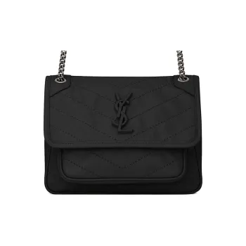 SAINT LAURENT Niki Baby Crinkled Vintage Black