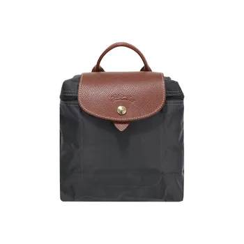 LONGCHAMP Le Pliage Nylon With Canvas Backpack Small Size Unisex Black