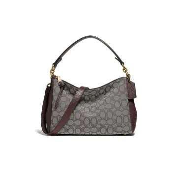 COACH Shay Fabric One Shoulder Handbag Large Size Women's Dark Red
