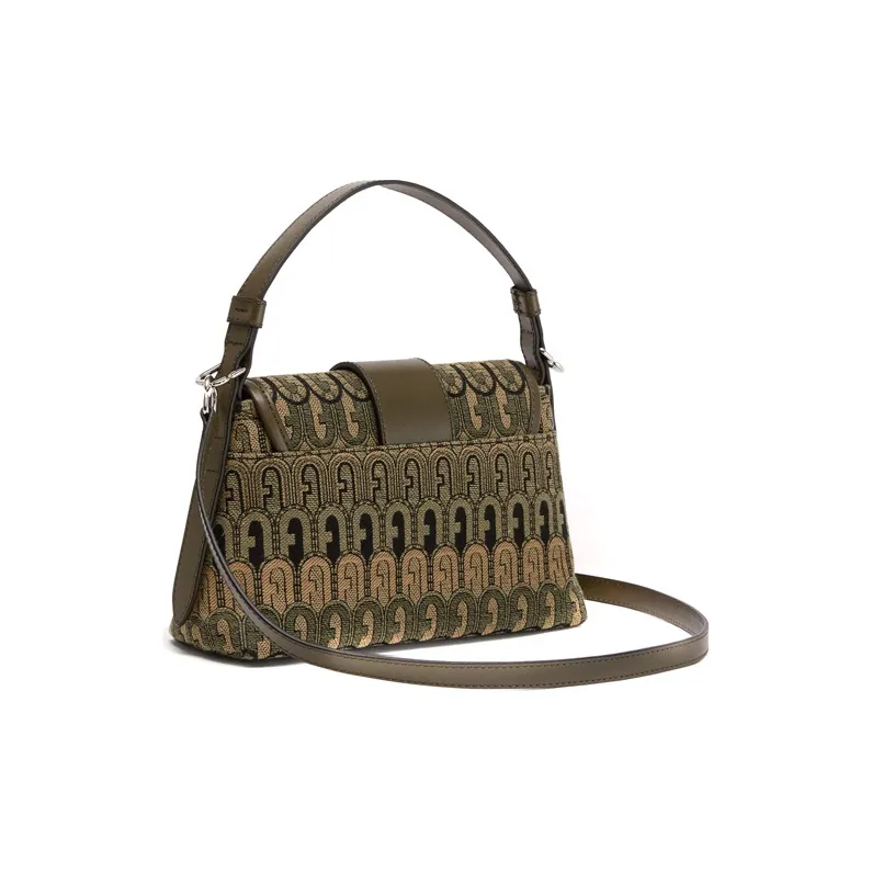 Furla Charlie Fabric With Calfskin One Shoulder Handbag Trumpets Women's Multicolor-2