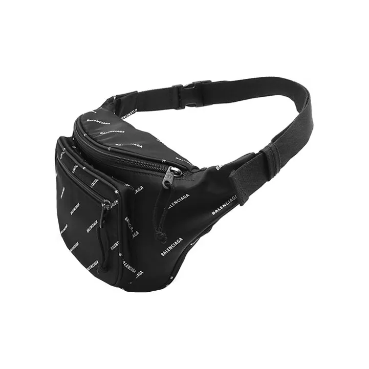 Balenciaga Fabric Crossbody Bag, Fanny Pack Unisex Black-2