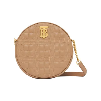 Burberry Louise Quilting Lambskin Round Bag, Shoulder Bag, Crossbody Bag Women's Camel