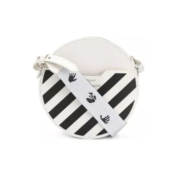 OFF WHITE Genuine Leather Shoulder Bag Crossbody Bag Women's White
