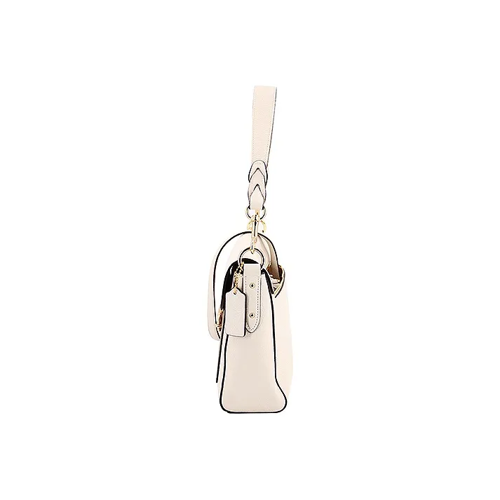COACH Jade Leather God Of Wine Bag, Shoulder Bag, Portable Crossbody Bag Tubas Women's White & Brown-3