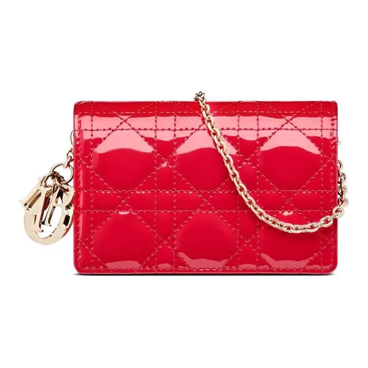 DIOR Lady Dior Cow Leather Shoulder Bag, Crossbody Bag, Clutch Women's Raspberry-0