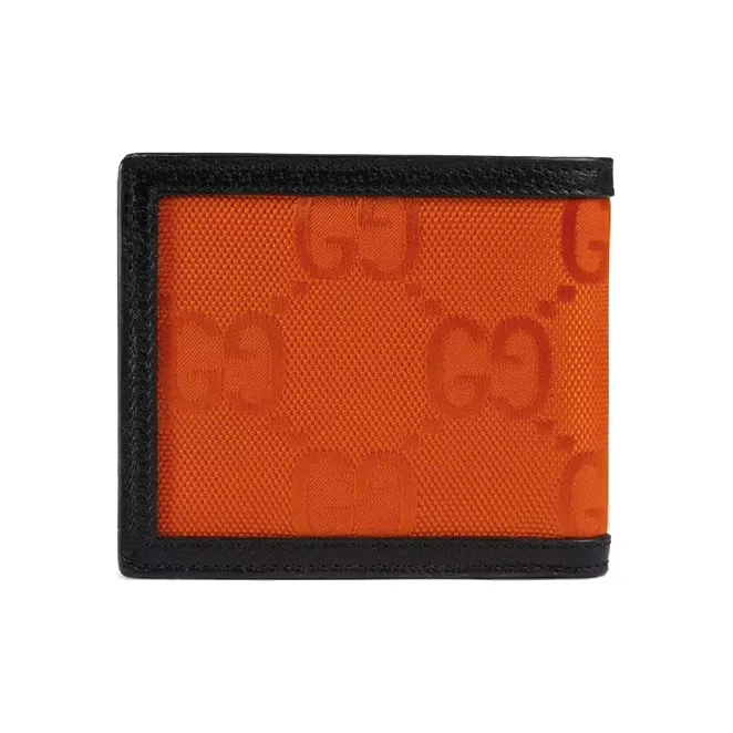 GUCCI Off The Grid Nylon With Leather Wallet Men's Orange/Black-2