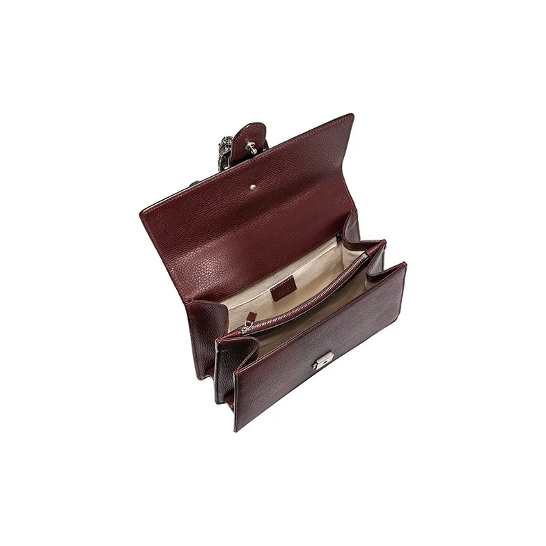 GUCCI Dionysus Leather Shoulder Bag Crossbody Bag Handbag Medium Size Women's Burgundy-6