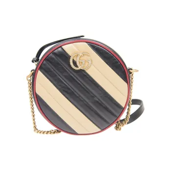 GUCCI Marmont Cow Leather Round Bag, Crossbody Bag, Shoulder Bag Women's