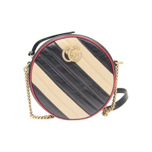 GUCCI Marmont Cow Leather Round Bag, Crossbody Bag, Shoulder Bag Women's