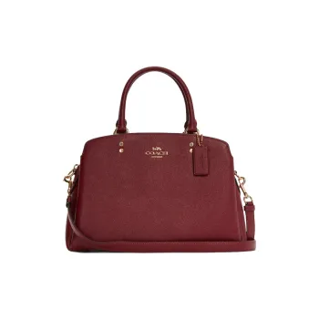 COACH Lillie Leather Handbag Large Size Women's Burgundy
