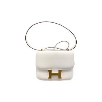 HERMES Constance Swift Leather Shoulder Bag, Crossbody Bag Mini Women's Cream White