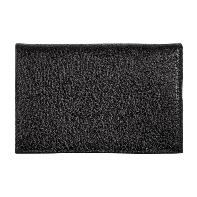 LONGCHAMP Le Foulonné Cow Leather Card Holder Card Holder Men's Black-0
