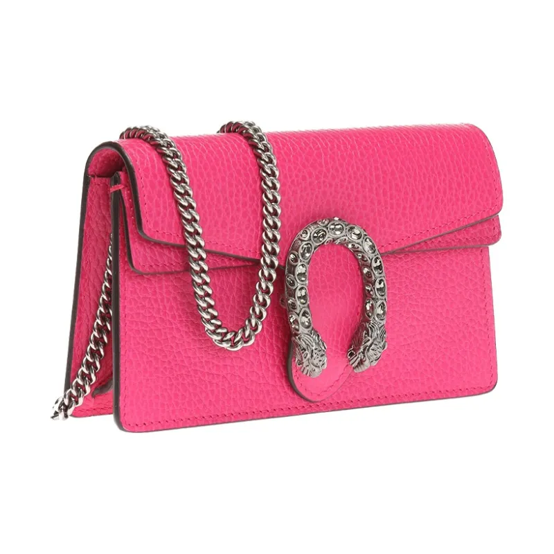 GUCCI Dionysus Leather Shoulder Bag Crossbody Bag Extra Mini Women's Fuchsia-1
