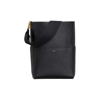 CELINE Sangle Soft Grained Cow Leather Bucket Bag Portable Crossbody Bag Shoulder Bag Women's Candy Color/Black