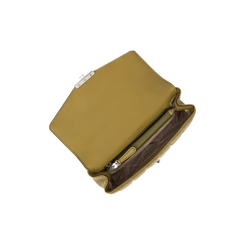 MICHAEL KORS Soho Leather Shoulder Bag Crossbody Bag Large Size Women's Light Olive Green-4